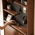 Lowell Solid Oak Shoe Cabinet in Walnut Colour