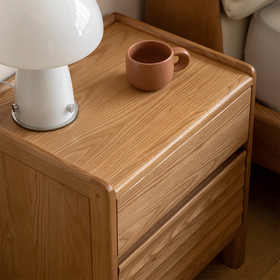 Loze Natural Solid Ash Bedside Table | Oak Furniture Store