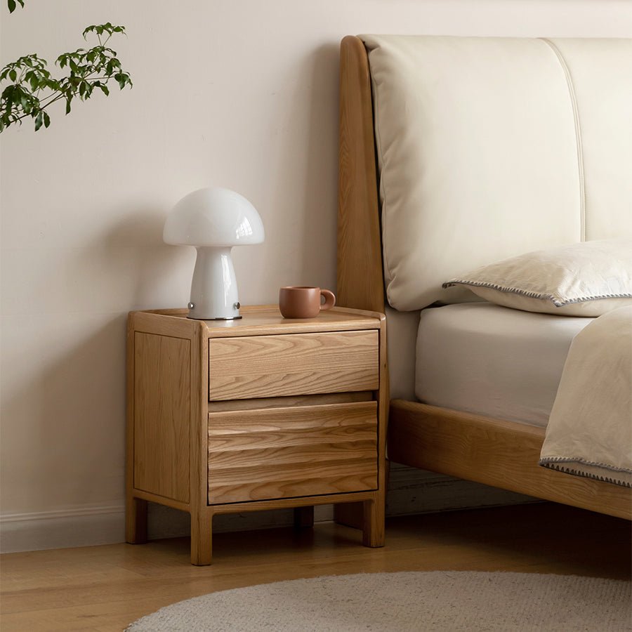 Loze Natural Solid Ash Bedside Table | Oak Furniture Store