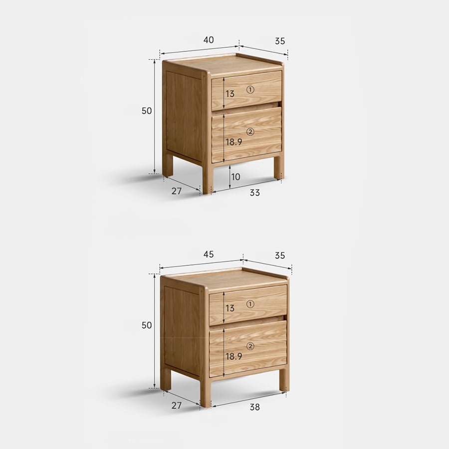 Loze Natural Solid Ash Bedside Table | Oak Furniture Store