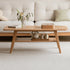 Lubin Natural Solid Oak Coffee Table with Shelf