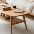Lubin Natural Solid Oak Coffee Table with Shelf