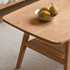 Lubin Natural Solid Oak Coffee Table with Shelf
