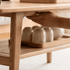 Lubin Natural Solid Oak Coffee Table with Shelf