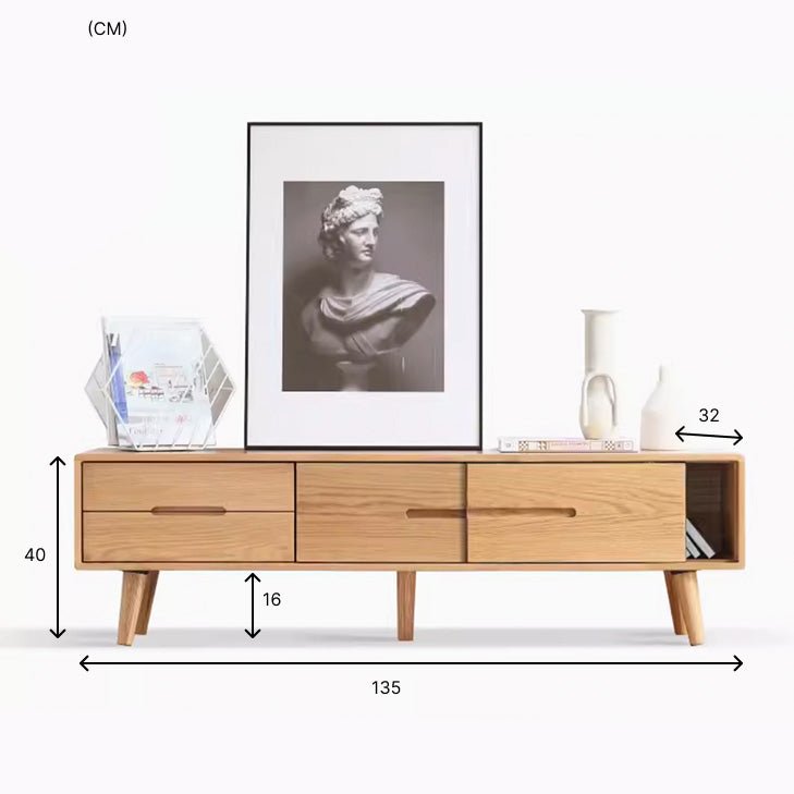 Malmo Natural Solid Oak Entertainment Unit Design Two - Oak Furniture Store