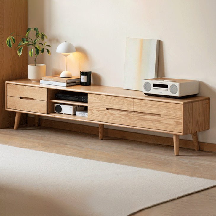 Malmo Natural Solid Oak Entertainment Unit Design Two - Oak Furniture Store