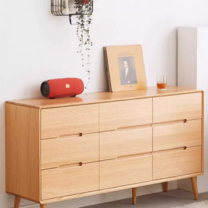 Malmo Natural Solid Oak Chest of 9 Drawers - Oak Furniture Store & Sofas