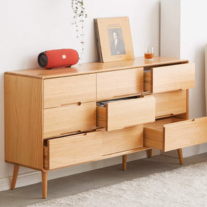 Malmo Natural Solid Oak Chest of 9 Drawers - Oak Furniture Store & Sofas