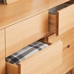 Malmo Natural Solid Oak Chest of 9 Drawers - Oak Furniture Store & Sofas