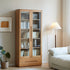 Manchester Natural Solid Oak Display Bookcase Cabinet | Oak Furniture Store