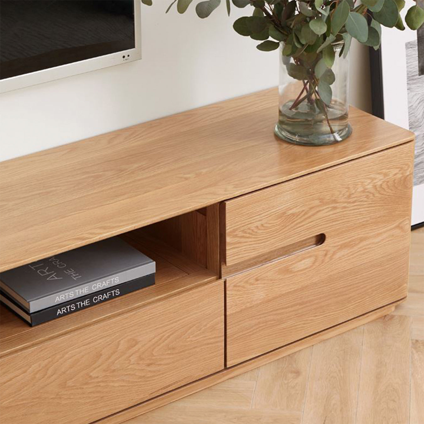 Manchester Natural Solid Oak large TV Unit