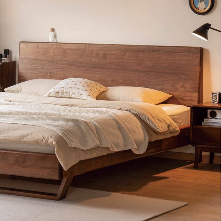 Manchester Natural Solid Walnut Bed Frame - Oak Furniture Store