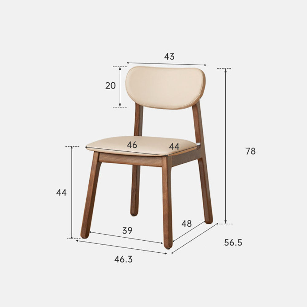 Marche Natural Solid Walnut Dining Chair