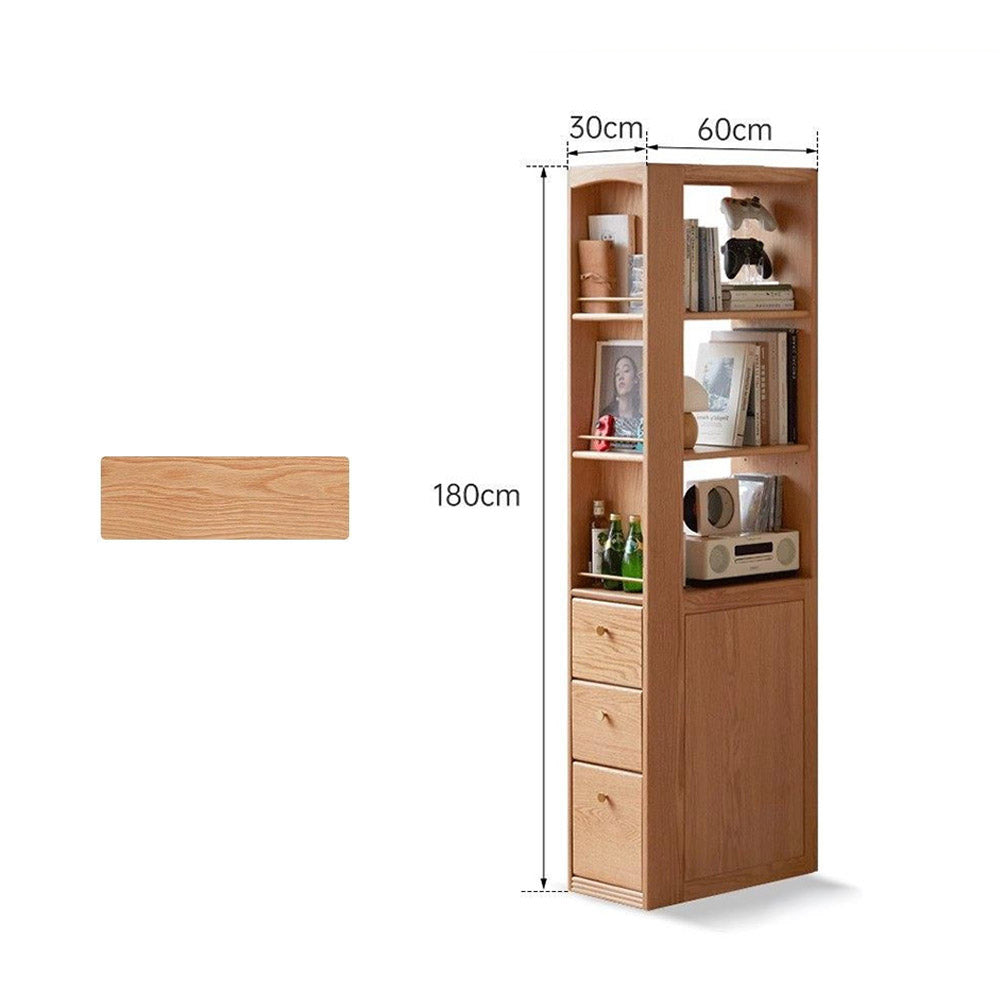 Marradi Natural Solid Oak Slim Bookcase
