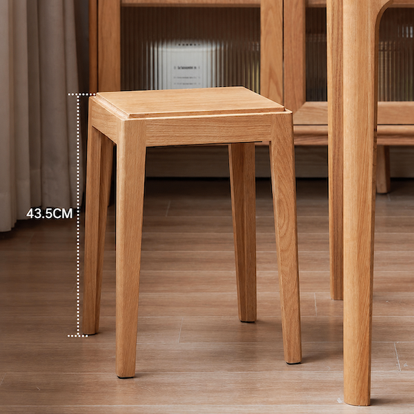 Matsue Natural Solid Hardwood Stacking Stool