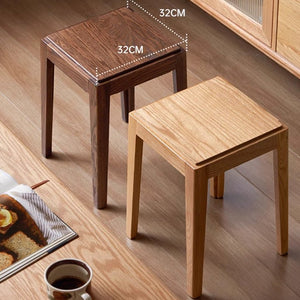 Matsue Natural Solid Wood Stacking Stool - Oak Furniture Store