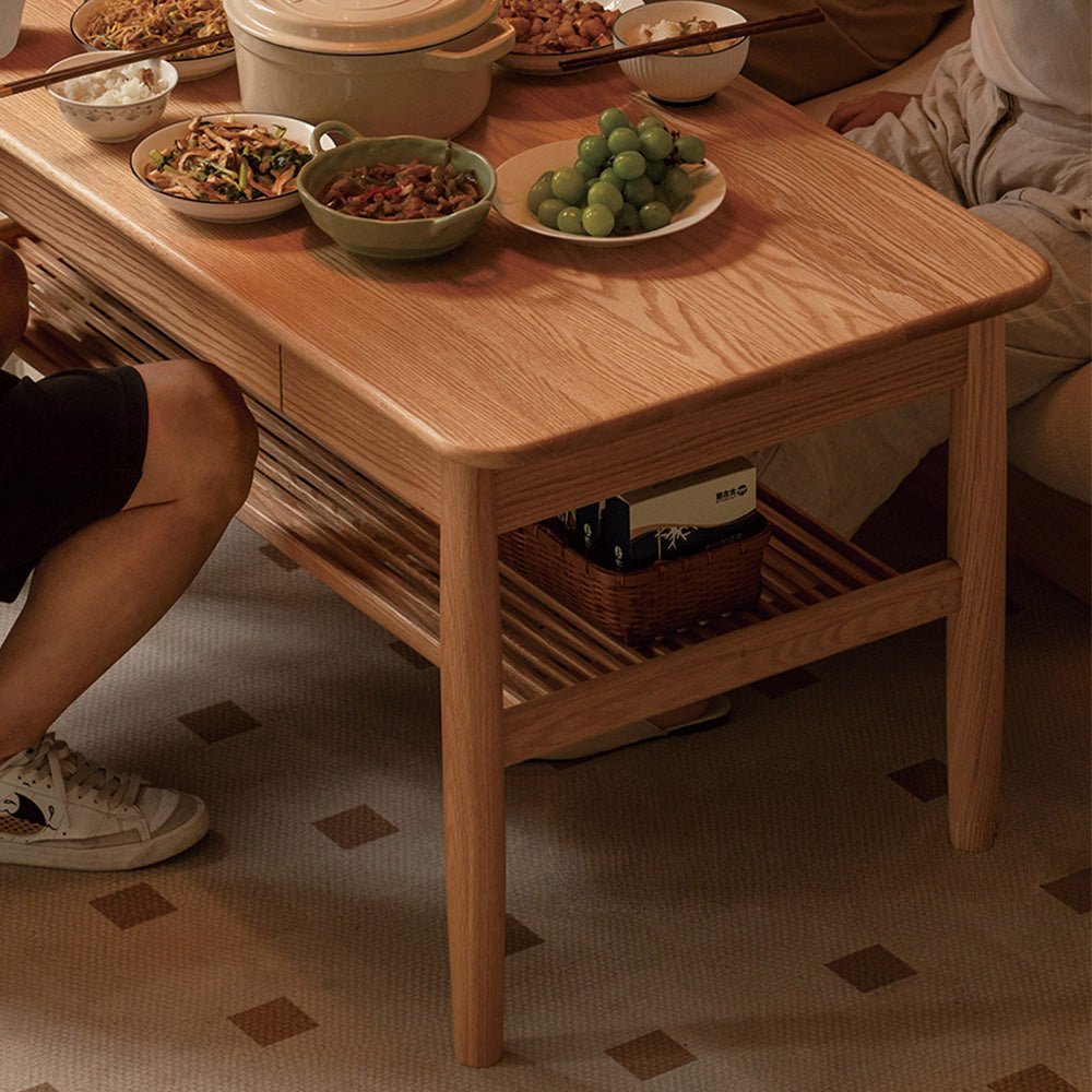Mayen Natural Solid Oak Tall Coffee Table