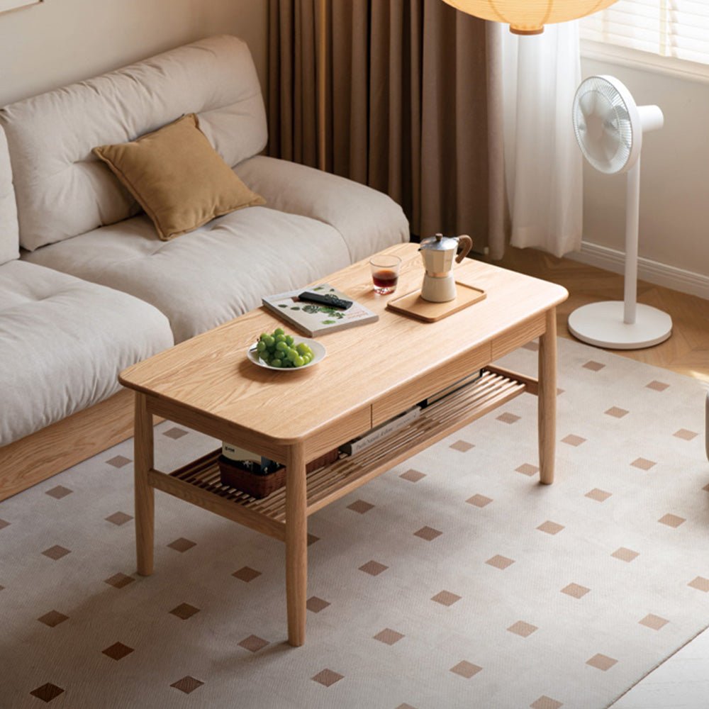Mayen Natural Solid Oak Tall Coffee Table