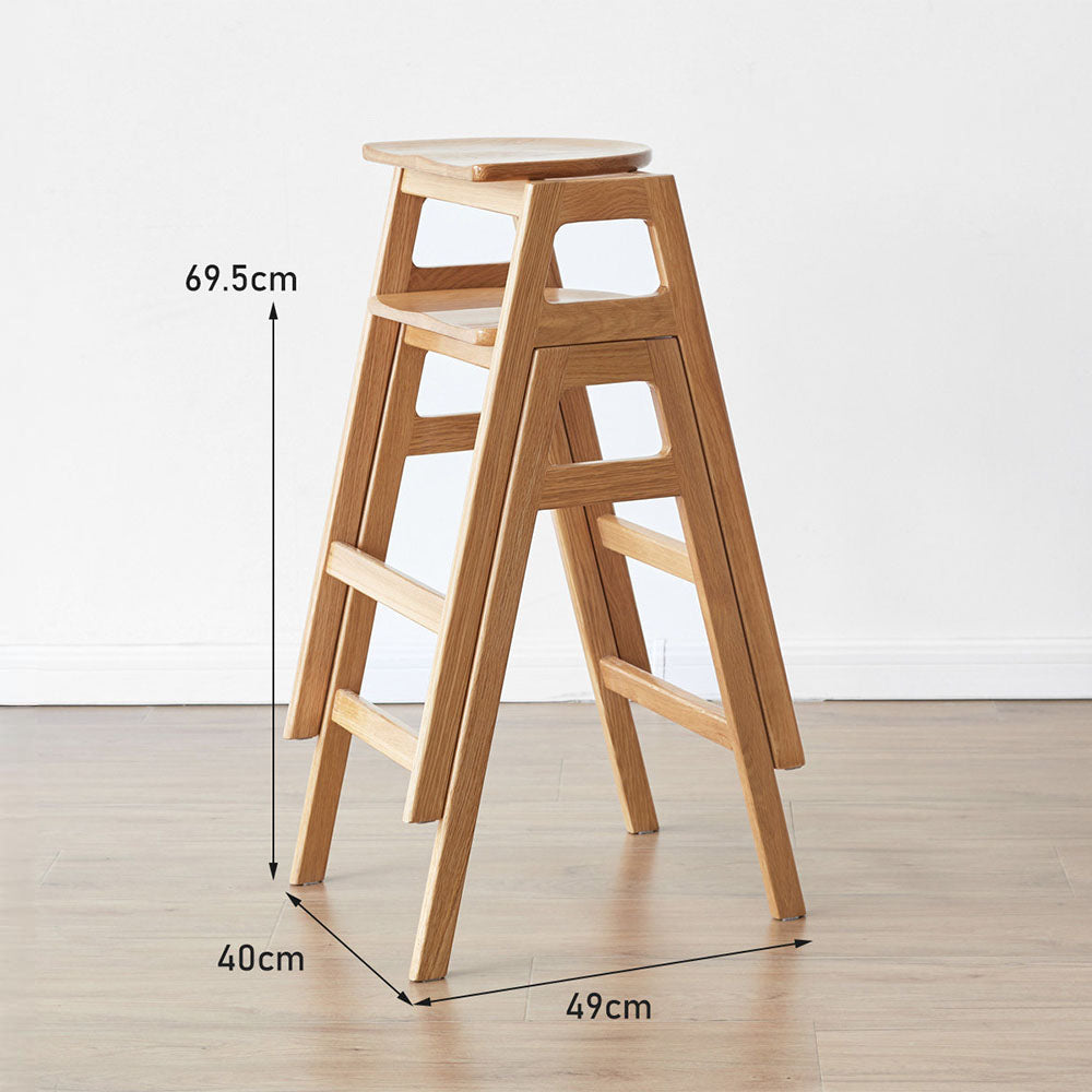 Mergo Solid Oak Bar Stool