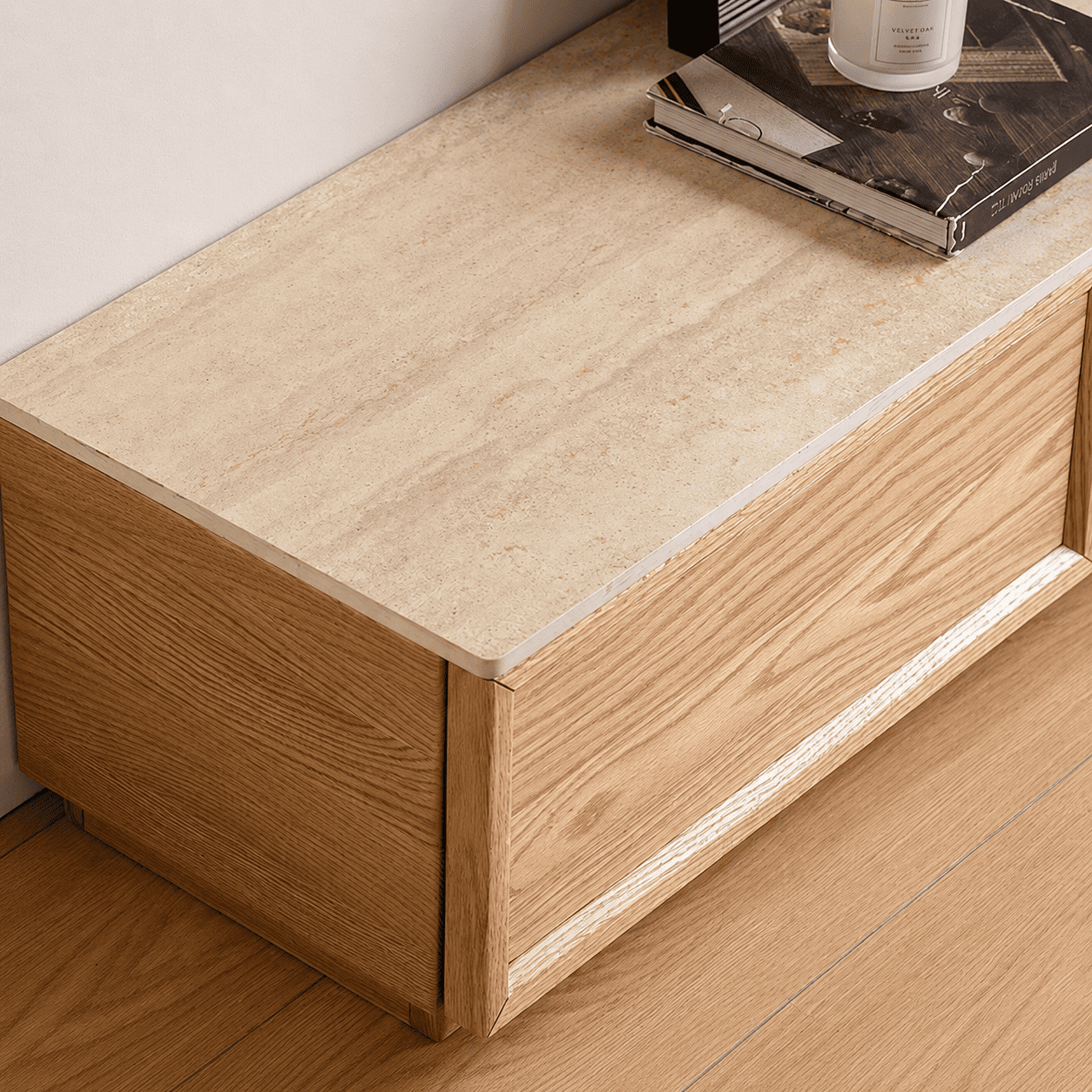 Mesa Natural Solid Oak Entertainment Unit with Ceramic Top