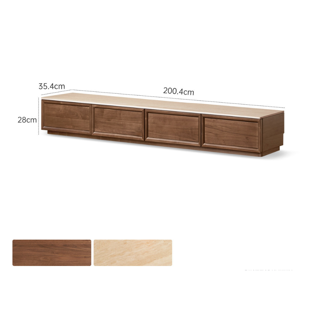 Mesa Natural Solid Walnut Entertainment Unit with Ceramic Top