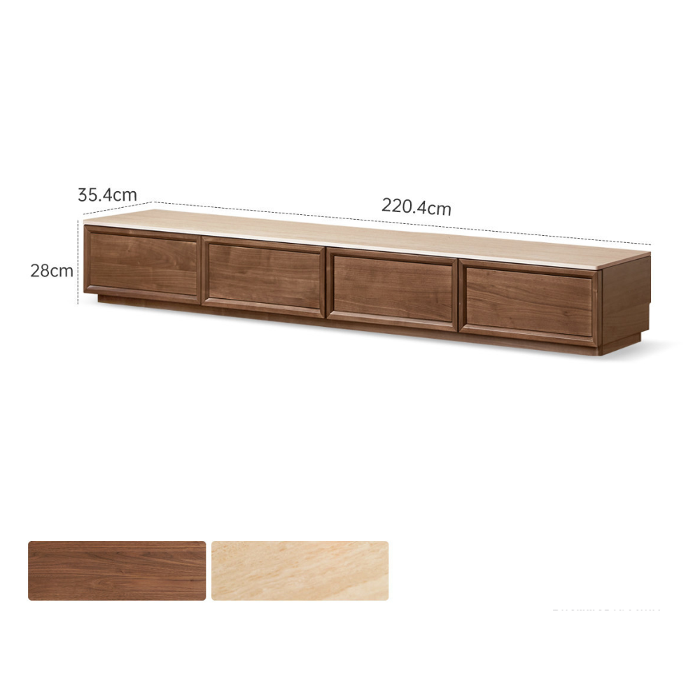 Mesa Natural Solid Walnut Entertainment Unit with Ceramic Top