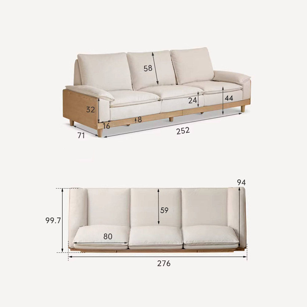 Milena Natural Solid Ash Sofa