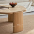 Millis Natural Solid Ash Coffee Table with Travertine Top
