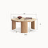 Millis Natural Solid Ash Coffee Table with Travertine Top