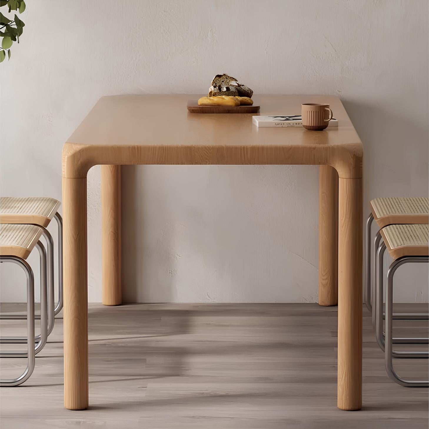 Ming Natural Solid Ash Large Dining Table