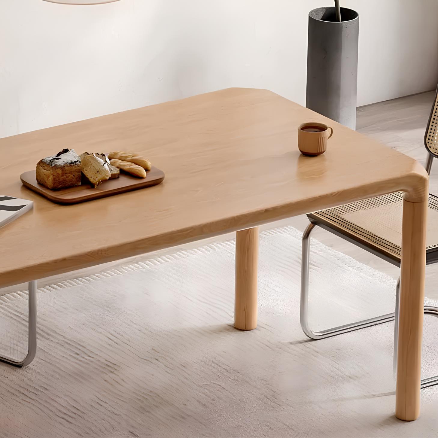 Ming Natural Solid Ash Large Dining Table