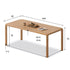 Ming Natural Solid Ash Large Dining Table