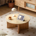 Mirto Natural Solid Oak Coffee Table with Travertine Top