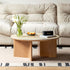Mirto Natural Solid Oak Coffee Table with Travertine Top