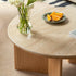 Mirto Natural Solid Oak Coffee Table with Travertine Top