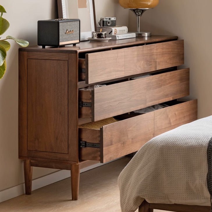 Mocha Solid Walnut 3+4 Chest of Drawers - Oak Furniture Store