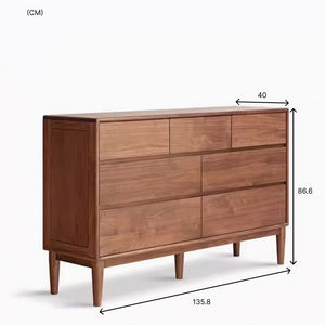 Mocka Solid Walnut 3+4 Chest of Drawers - Oak Furniture Store