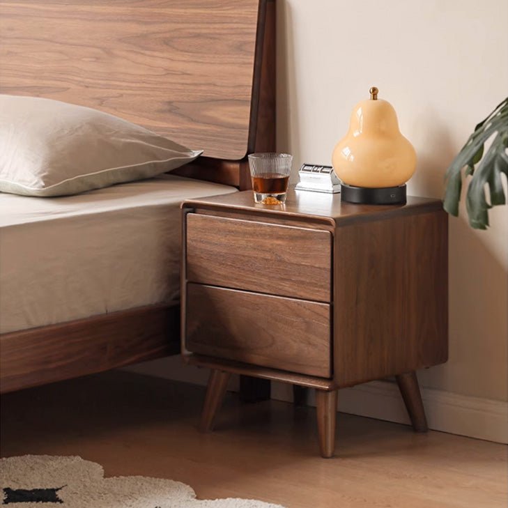 Mocha Solid Walnut Bedside Table - Oak Furniture Store