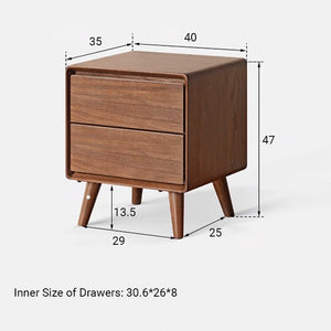 Mocka Solid Walnut Bedside Table - Oak Furniture Store