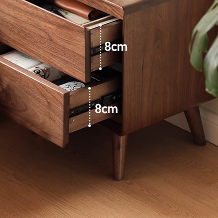 Mocha Solid Walnut Bedside Table - Oak Furniture Store