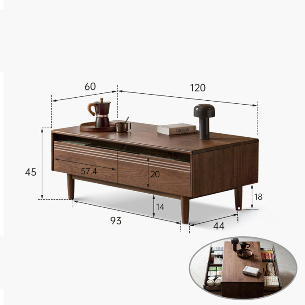 Modena Natural Solid Walnut Coffee Table