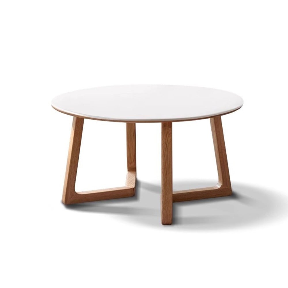 Moissac Natural Solid Oak Round Coffee Table | round coffee table with marble top for NZ living room | Oak Furniture Store