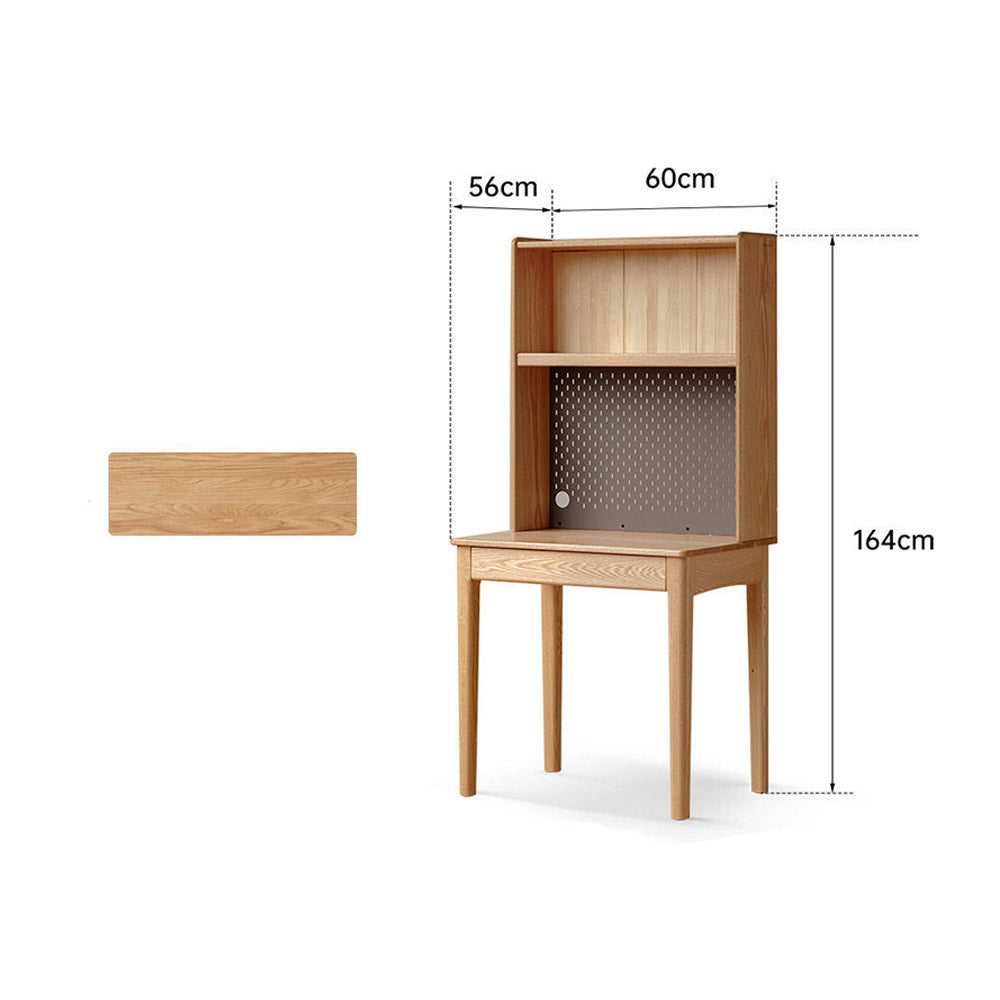 Monte Natural Solid Oak Desk with Hutch