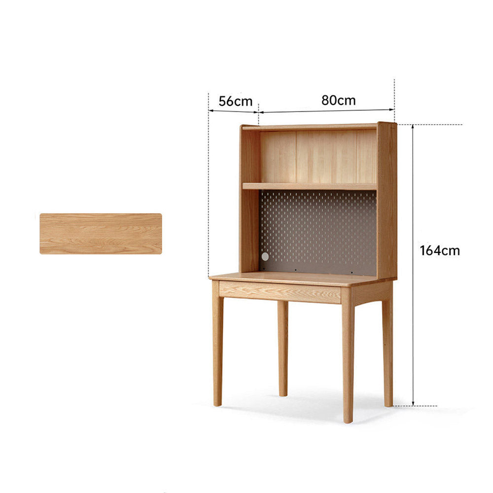 Monte Natural Solid Oak Desk with Hutch