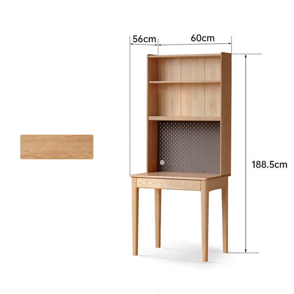 Monte Natural Solid Oak Desk with Hutch