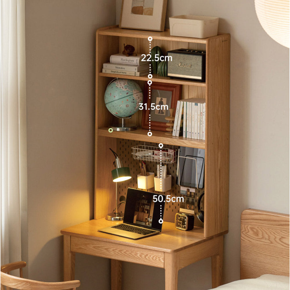 Monte Natural Solid Oak Desk with Hutch