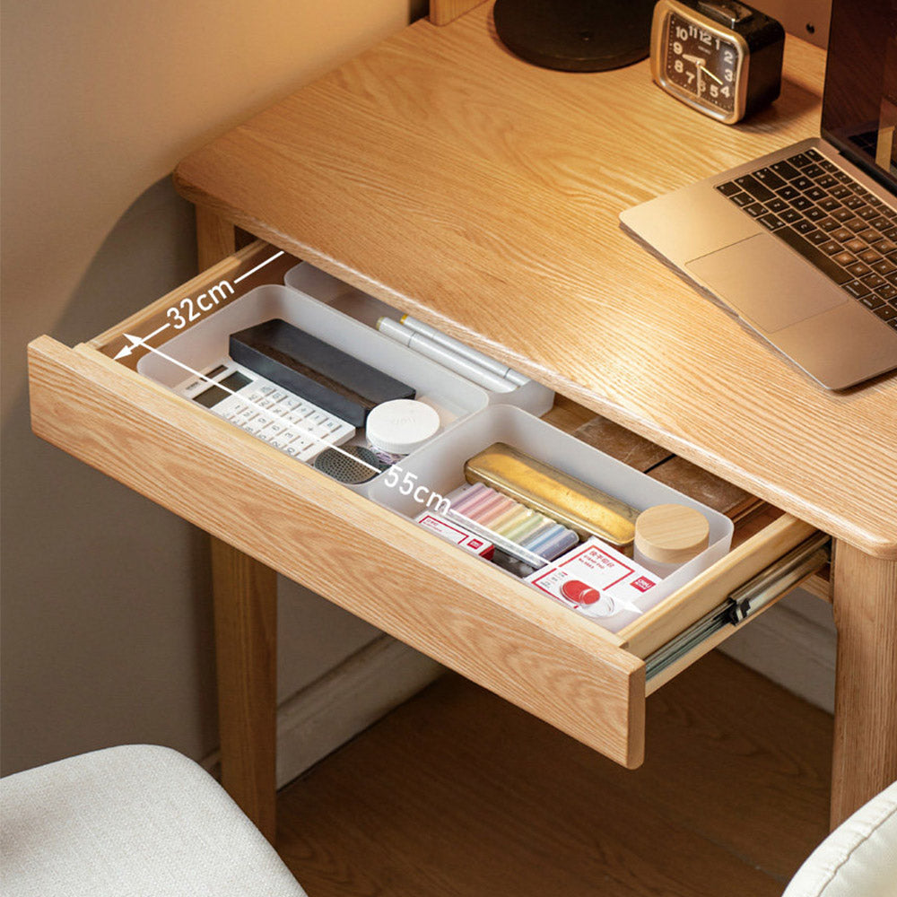 Monte Natural Solid Oak Desk with Hutch