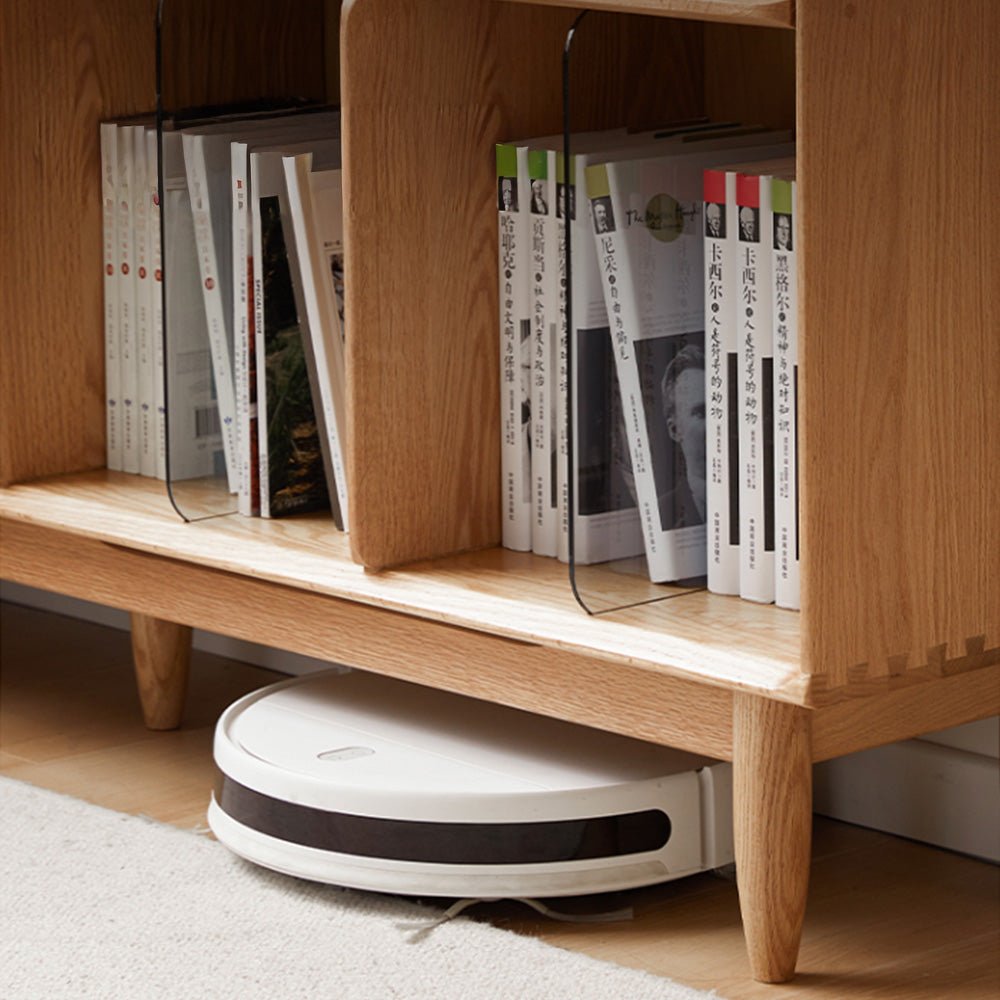 Myrland Natural Solid Oak Low Bookcase | Oak Furniture Store