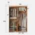 Naila Natural Solid Oak Wardrobe with Curtain