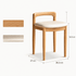Nampa dressing stool upholstery material detail showing cream leather-look texture and grey woven fabric texture